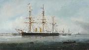 Henry J Morgan HMS 'Hercules' oil on canvas